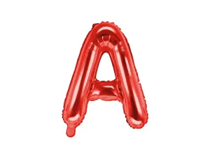 PartyDeco Fóliový balón Mini - Písmeno A 35 cm červený
