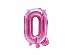 PartyDeco Fóliový balón Mini - Písmeno Q 35 cm ružový