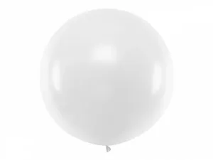 PartyDeco Guľatý latexový Jumbo balón 1m biely #5715524
