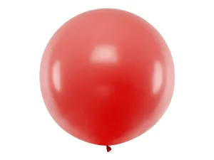 PartyDeco Guľatý latexový Jumbo balón 1m červený #5715527