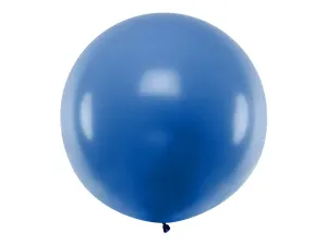 PartyDeco Guľatý latexový Jumbo balón 1m modrá #5715530