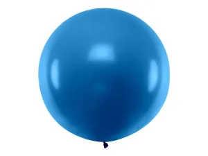 PartyDeco Guľatý latexový Jumbo balón 1m námornická modrá
