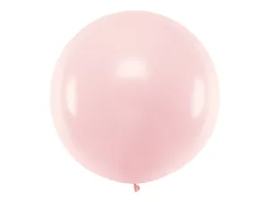 PartyDeco Guľatý latexový Jumbo balón 1m pastelovo ružový