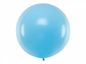 PartyDeco Guľatý latexový Jumbo balón 1m svetlomodrý