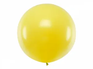 PartyDeco Guľatý latexový Jumbo balón 1m žltý #5715528