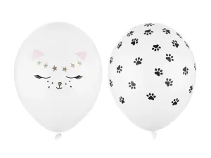 PartyDeco Latexový balón - mačka a labky 30 cm