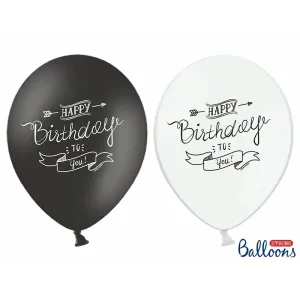 SB14P-258-000 Party Deco Balón - Happy Birthday to you - 3ks Biela