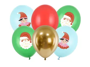 PartyDeco Sada latexových balónov - Vianoce Candy land 6 ks