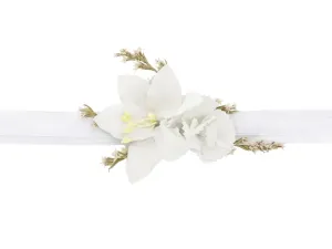 PartyDeco Náramok na svadbu - Biele kvety