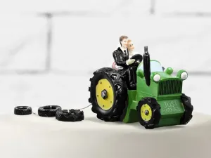 PartyDeco Ozdoba na tortu - Novomanželia na traktore