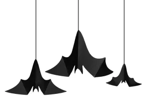 Závesná dekorácia netopiere 3 ks – 47 × 23/37 × 19/31 × 14cm – halloween