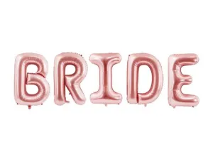 Fóliový balón s nápisom BRIDE - ružové zlato, 280x86 cm - PartyDeco