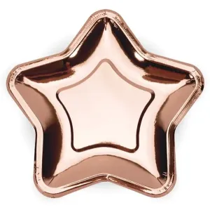 PartyDeco Taniere - hviezda, ružovo-zlaté 18 cm