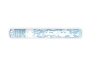 PartyDeco Vystreľovacie konfety a stužky - Motýle biele 40 cm