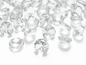 PartyDeco Diamantové konfety priehľadné 20mm