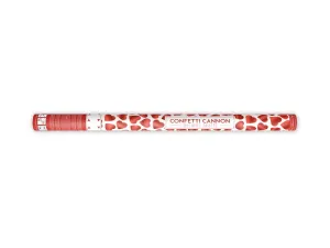 PartyDeco Vystreľovacie konfety - Červené srdiečka 80 cm