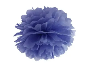 PartyDeco Pompom v tvare kvetu námornícky modrý 25 cm