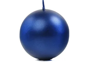 PartyDeco Sviečka - guľa metalická modrá 8 cm #1893825