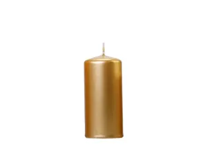 PartyDeco Valcová sviečka metalická - zlatá 12 cm 1 ks #5910082