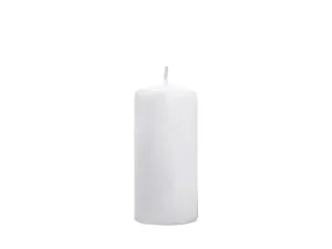 PartyDeco Valcová sviečka matná - biela 12 cm 1 ks