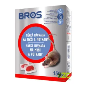 Rodenticíd BROS mäkká návnada na myši a potkany 150 g