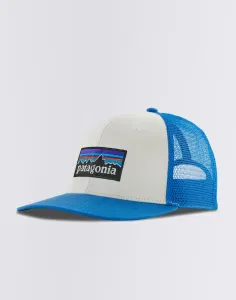 Patagonia P-6 Logo Trucker Hat White w/Vessel Blue