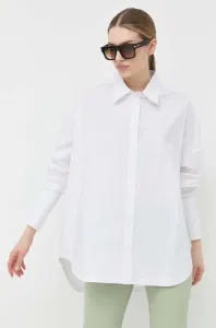 Bavlnená košeľa Patrizia Pepe dámska, biela farba, voľný strih, s klasickým golierom