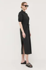 Bavlnené šaty Patrizia Pepe čierna farba, maxi, áčkový strih