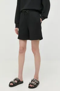 Bavlnené šortky Patrizia Pepe dámske, čierna farba, jednofarebné, vysoký pás #5301362