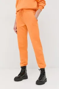 Bavlnené tepláky Patrizia Pepe dámske, oranžová farba, jednofarebné #4223056