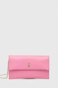 Kožená listová kabelka Patrizia Pepe ružová farba, 2B0050 L011