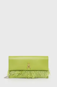 Kožená listová kabelka Patrizia Pepe zelená farba