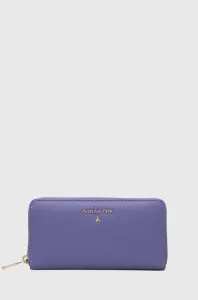 Kožená peňaženka Patrizia Pepe dámsky, fialová farba