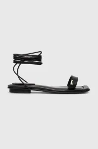 Kožené sandále Patrizia Pepe dámske, čierna farba, 8X0040 L048 K103