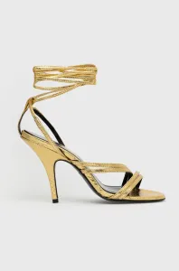 Kožené sandále Patrizia Pepe zlatá farba