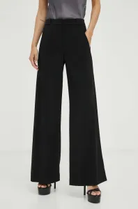 Nohavice Patrizia Pepe dámske, čierna farba, široké, vysoký pás #8751517