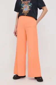 Nohavice Patrizia Pepe dámske, oranžová farba, široké, vysoký pás #6878410