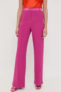 Nohavice Patrizia Pepe dámske, ružová farba, rovné, vysoký pás #8617532