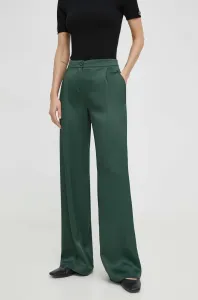 Nohavice Patrizia Pepe dámske, zelená farba, rovné, vysoký pás, 8P0376 A2HU
