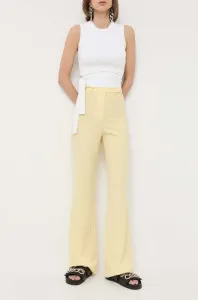 Nohavice Patrizia Pepe dámske, žltá farba, priliehavé, vysoký pás #8464915