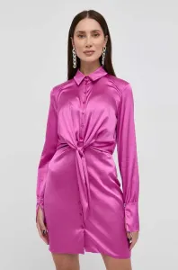 Šaty Patrizia Pepe fialová farba, mini, rovný strih #8505490