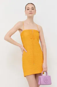 Šaty Patrizia Pepe oranžová farba, mini, rovný strih #7529111