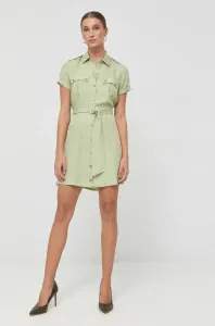 Šaty Patrizia Pepe zelená farba, mini, rovný strih #8038527