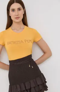 Tričko Patrizia Pepe dámsky, žltá farba #226083