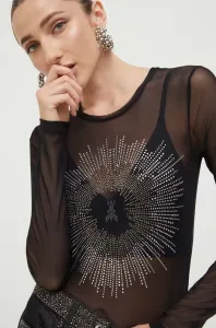 Tričko s dlhým rukávom Patrizia Pepe dámsky, čierna farba