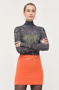 Tričko s dlhým rukávom Patrizia Pepe dámsky, čierna farba, s rolákom #8745116