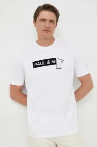 Bavlnené tričko Paul&Shark biela farba, s nášivkou #8742843
