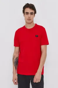 Bavlnené tričko Paul&Shark červená farba, jednofarebné #175116