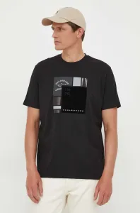 Bavlnené tričko Paul&Shark čierna farba, s potlačou #8742844