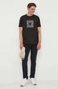 Bavlnené tričko Paul&Shark čierna farba, s potlačou #8742778